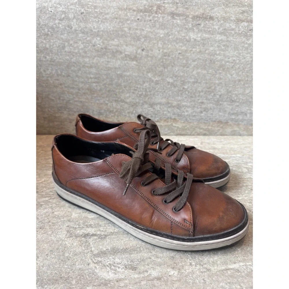 To Boot New Yirk Adam Derick Men's Brown Leather LowTop Sneakers Sz‎ 10